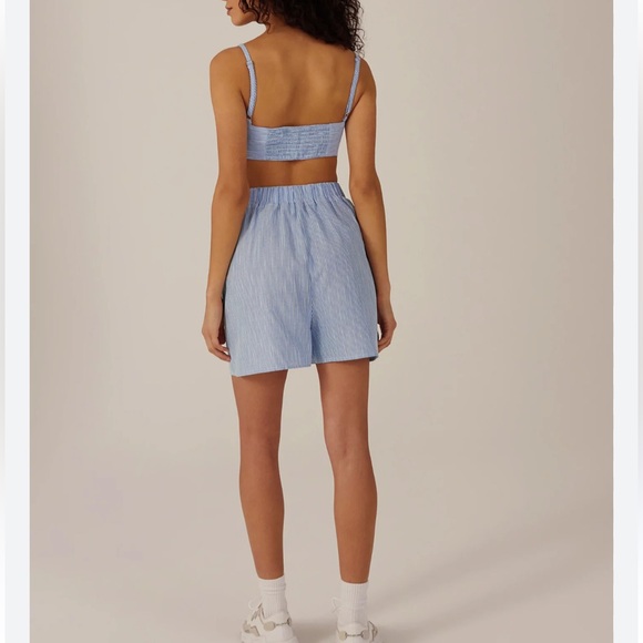 NWT FAVORITE DAUGHTER THE EX-BOYFRIEND BRA Blue Stripe Size M - Picture 3 of 9